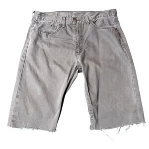 Levi’s 505 Men’s Cutoff Denim Shorts Size 36 Dark Wash Raw Hem